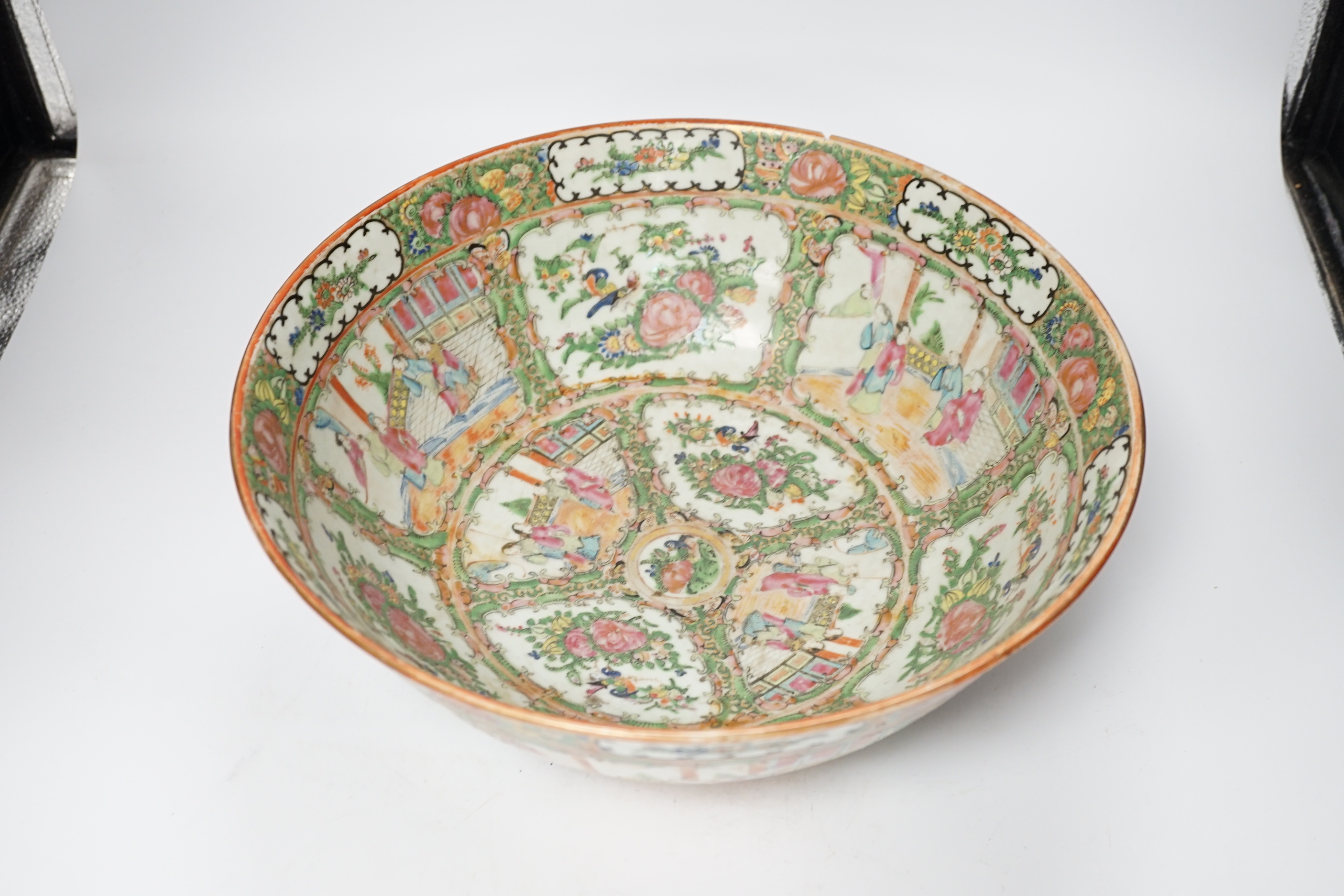 A 19th century Chinese famille rose bowl, diameter 34cm